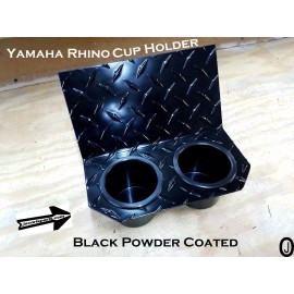 Yamaha Rhino Center Dash 2 Cup Holder Black Powder Coated Aluminum Diamond plate