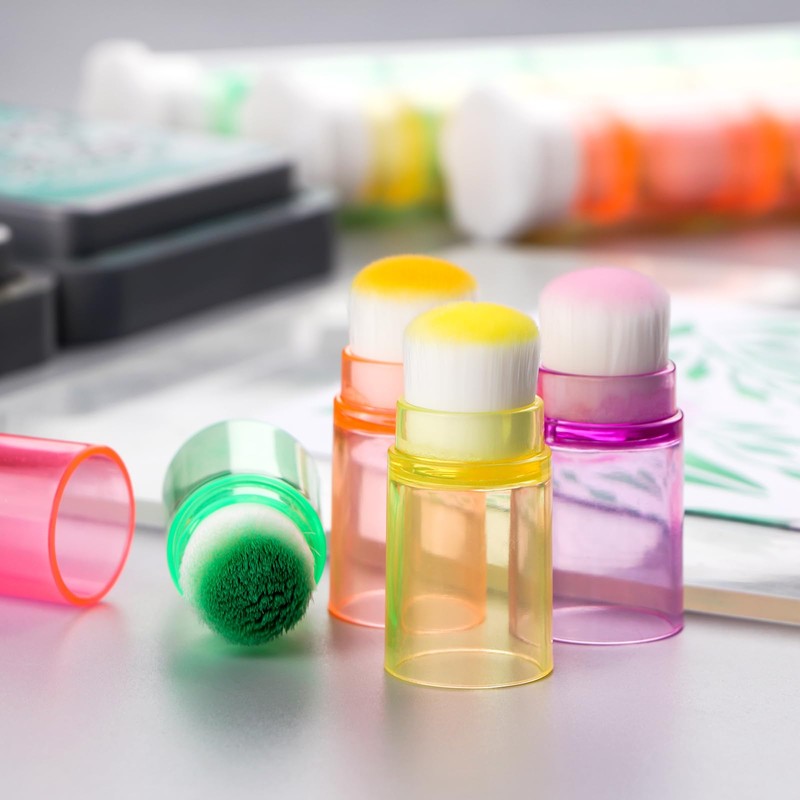 OTCRAFT48 Pcs/Set Soft Bristles Finger Daubers with 6 Storage Box