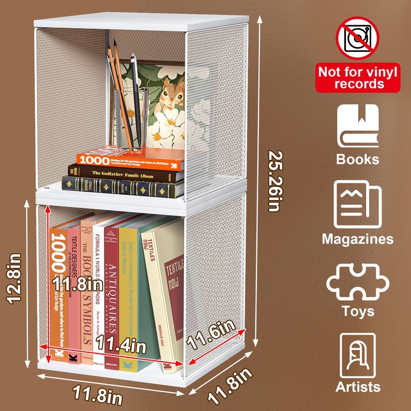 Dmevkic 2 Cube Organizer Bookshelves DIY Variable Stackable Cube Storage
