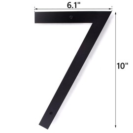 10 Inch Modern House Numbers For Outside,Metal Large house Numbers for Outside,Address Numbers For House Matte Black Outdoor Floating Flush Mount Vertical Horizontal Aluminum Home Address Numbers 7