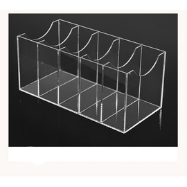 QYCX Belt Organizer Acrylic Belt Storage Holder for The Closet Transparent Acrylic Storage Box with Dividers for Belts 5 Compartments Display Case for Tie Bow Tie, Clear Organizing Box for Home Closet