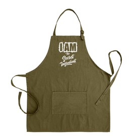 Chef Themed Gifts For Women I Am The Secret Ingredient Two Pocket Adjustable Bib Apron Military Green