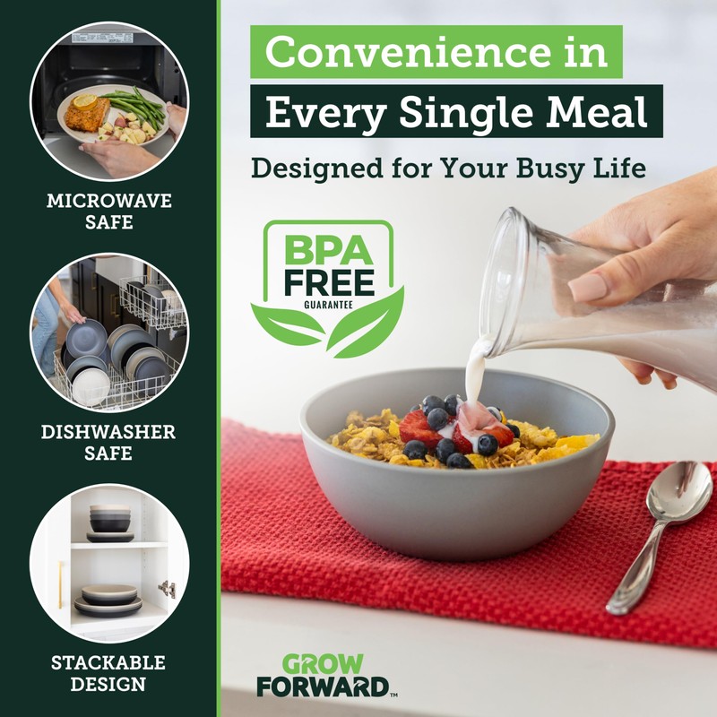 Grow Forward 16-piece Premium Wheat Straw Dinnerware Sets for 4