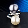 925 Sterling Silver Fashion Creative Two Tone Pearl Pure Natural