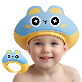 Lonlown Shower Cap Shield for Kids Baby Shower Cap for 1-10 Years Kids Bath Visor for Toddler Hair Washing Shield Cute Rabbit Shape Makes Baby Bath More Fun