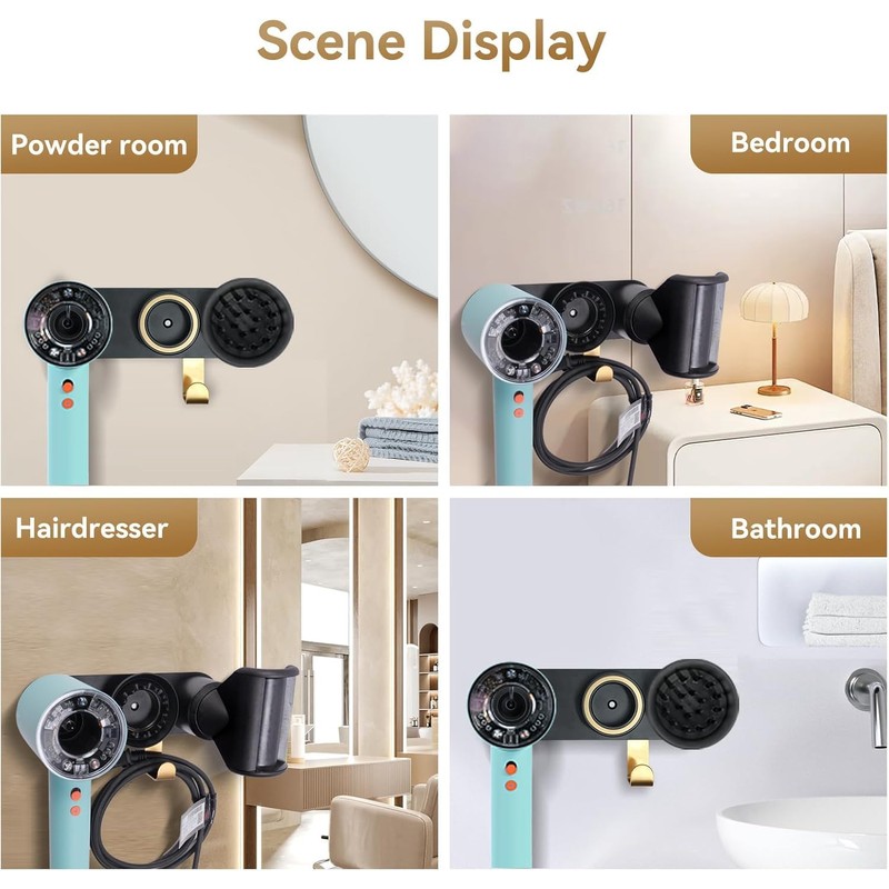 LandHope Hair Dryer Wall Mount Holder Compatible with Dyson Supersonic,