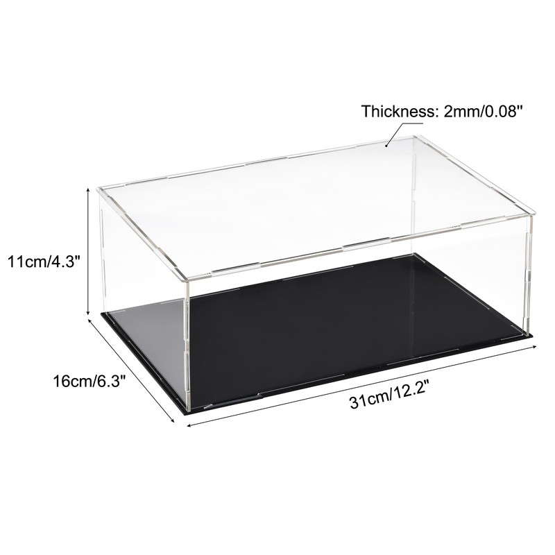sourcing map Acrylic Clear Display Case Box Dustproof Protection Showcase