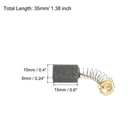 PATIKIL Carbon Brushes 15x10x6mm for Electric Motors Power Tool Rotary Tool Table Saw Spare Part Repair, 2 Pack