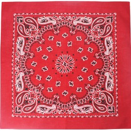ARMYU 3-Pack Trainmen Paisley Jumbo Military Bandana Head Scarf Do-rag 100% Cotton Bandanna Face Cover 27" (Red)