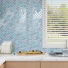CRE8TIVE 16 Sheets Blue Fish Scale Tiles Peel and Stick