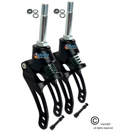 Wheelchairparts.net 6" Suspension Fork With 2.5" Stem Bolt and Caster Wheel Axle. Sold as Pair - Black Fork