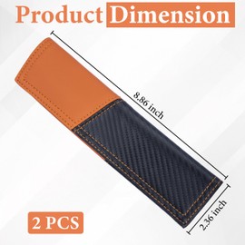 ecocstm 2 PCS Car Seat Belt Cover Pad, Carbon Fiber Safety Seatbelt Shoulder Strap Covers, Breathable Leather Soft Harness Pad, Interior Car Accessories, Universal for SUV, Truck, RV (Orange&Black