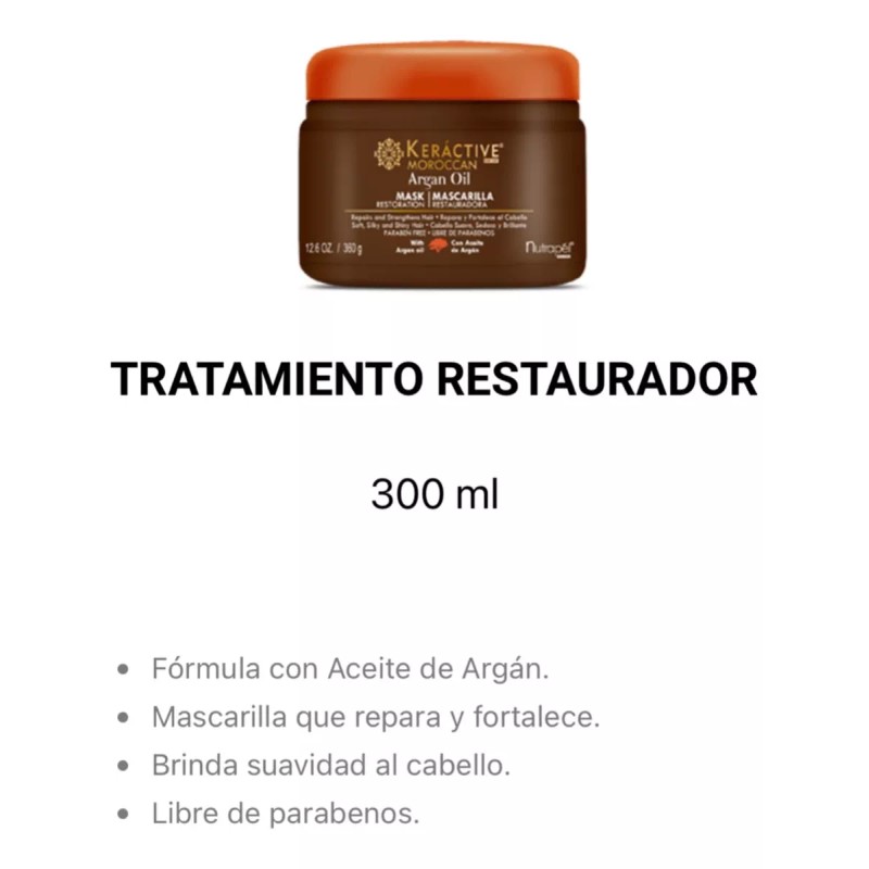 Nutrapel Keráctive Morocan Argan Shampoo 1 L + Mask +