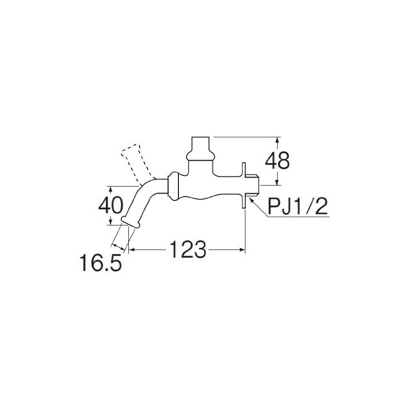 SANEI Y16J-13 Universal Home Faucet, Key-Type Faucet, Rotatable Pipe Type,
