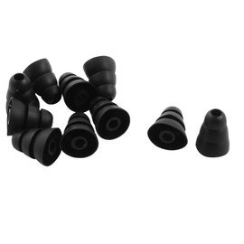 uxcell 10 Pcs Earbud Tips, Silicone Triple Flange Noise Cancellation Ear Buds Eartips, Soft Ear Cushion Cover with 3.8mm Connector Hole for Most in Ear Headphones, Black