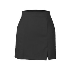 iWoo Womens Mini Skirt High Waisted Business Casual A-line Short Pencil Corduroy Skirts Black L