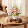 Mandarooker Fake Flowers with Vase,Pink Roses Artificial Flowers in Vase