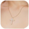 ZEPIQOR Cross Chain Gold Chain Women, Gold Plated Cross Chain