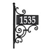 Whitehall™ NIGHTBRIGHT IRONWORK Black and White Post Address Sign, with