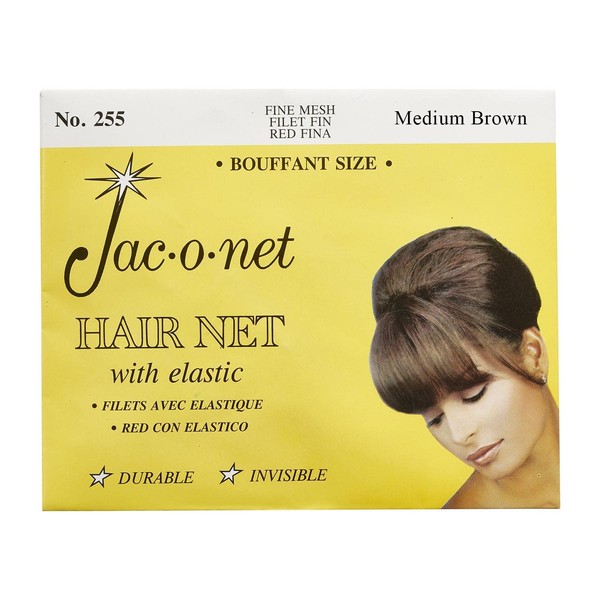 Hair Net Jac-O-Net Tiny Mesh Bouffant/Large Size, Medium Brown,1 Net Per Pack [1 Pack]
