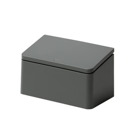 ideaco TUBELOR Flat Rectangle Trash Can with Lid, Ash Gray, 0.5 gal (1.8 L)