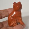 Roter Jaspis Katze, Edelstein Tiergravur Katze 5 cm, Steintier Jaspis