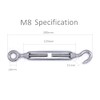 2Pcs 316 Stainless steel turnbuckle rigging screw hook to eye