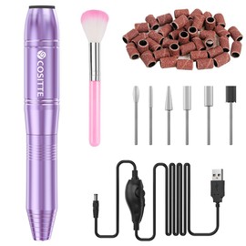 COSITTE Electric Nail Drill,USB Electric Nail Drill Machine for Acrylic Nail Kit,Portable Electric Nail File Polishing Tool Manicure Pedicure Kit Efile Nail Supplies for Home Salon,Lilac