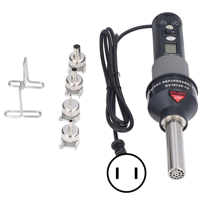 6Pcs Hot Air Gun LCD Digital Display Adjustable Portable Heating