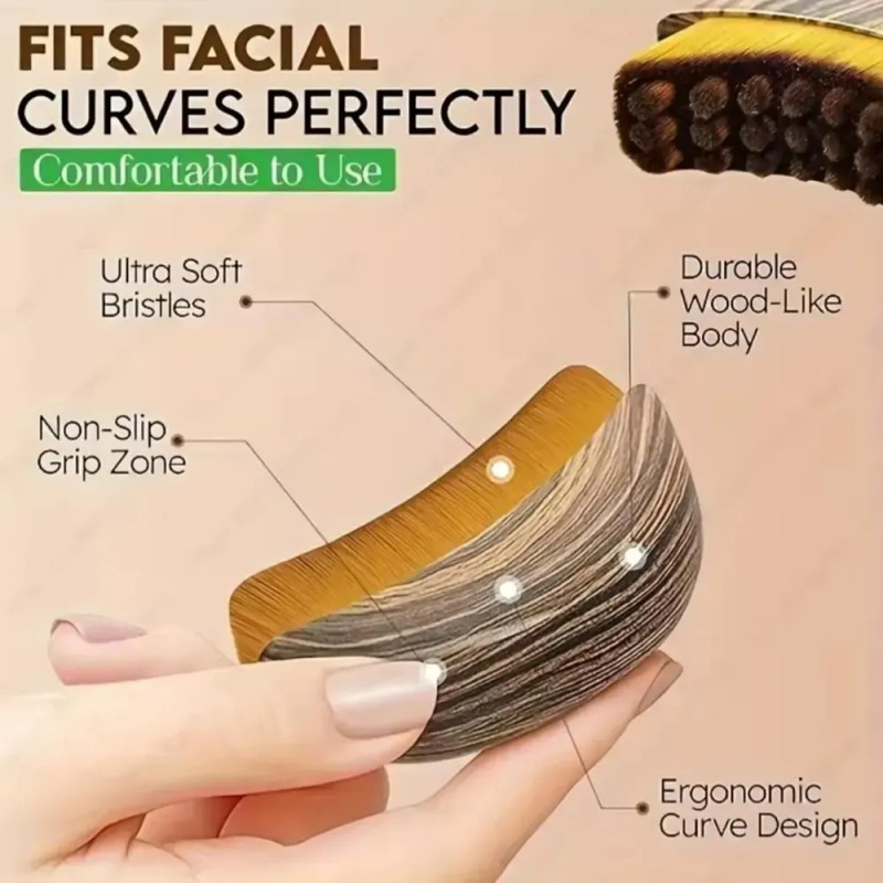 Cepillo facial hipoalergénico de drenaje linfático, con mango ergonómico
