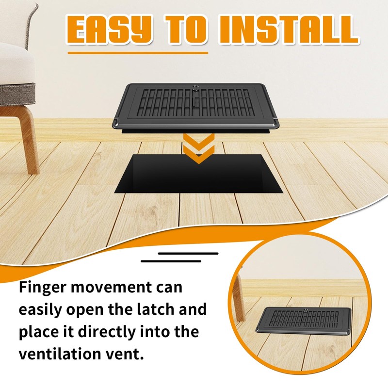 2 Pack 4x10 Vent Deflectors & Floor Vent Covers, Adjustable