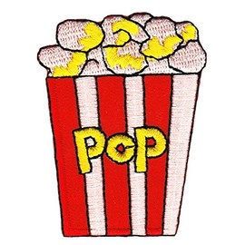 Popcorn Bag Embroidered Iron-On Patch Iron-On Patch Size 5.0 x 6.4 cm