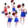 LOLANTA Girls’ Red & Blue Cheerleader Costume, Including Poms, Socks,