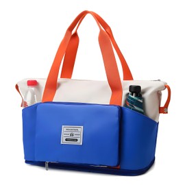 Travel Bag, Large Waterproof Travel Bags, Foldable Travel Bags, Lightweight Foldable Duffel Bags for Weekender Men Women, 41 x 28 x 22 cm, navy blue