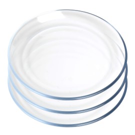 FOYO Dessert Plates, Classic Tempered Glass Dinnerware Sets, 7 Inch, Set of 3
