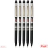 FLAIR Marathon 5 x 0.7mm BLACK Ballpoint Pens Smooth Longer