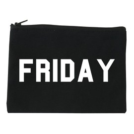 FASHIONISGREAT Friday Days Of The Week Cosmetic Makeup Bag Black Large