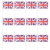 Toyvian Union Jack Small Flags: 50pcs Hand Waving Flags, Polyester