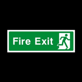 2x Fire Exit Right Sign 300mm x 100mm - Plastic Sign (EE75)