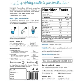 Aadvik Camel Milk Powder | Rich in Calcium for Strong Bones & Reduce the Risk of Osteoporosis | Source of Omega-3 Fatty Acids for Overall Health | Pure, Natural & Freeze-Dried 17.62 Oz