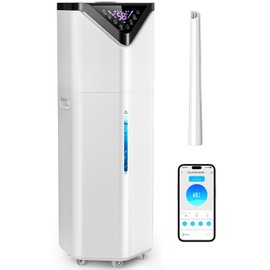 AERZY 5Gal Smart Humidifier Large Room up to 2800ft², 1000mL/h, APP & Remote Control, 180° Auto Rotating Nozzle, 24H Timer, 60H Supersized Cool Mist Humidifiers for Whole House Home Office Plants
