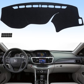 AUQDD Dashboard Cover Flannel Dash Mat Custom Compatible with 2013 2014 2015 2016 2017 Honda Accord, Anti-Glare, Anti-Reflection, No Peculiar Smell