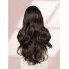 QUEENTAS 24 Inch Long Brown Wigs for Women with Highlights