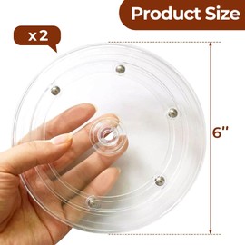 YSJCHEBS Pack of 2 Clear Turntable Plastic Turntable Item Storage Trays Item Display Stand Home Accessories