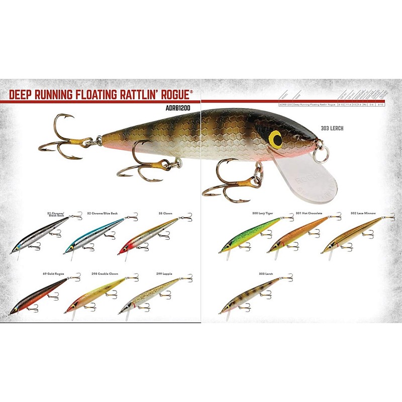Smithwick Lures ADRB1232 Floating Rattlin' Rogue, Chrome/Blue Back, 0, 4'