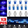 SHENKENUO 13pcs Blue LED Lights Interior Package Kit Car Dome