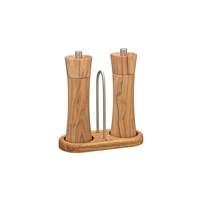 Zassenhaus 0000036060 Salt and Pepper Coaster Set With Handle Olive