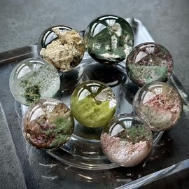 Natural Garden Phantom Crystal Ball, Decorative Landscape Crystal Sphere Collection, Multi-Color