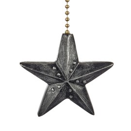 Clementine Designs Black Barn Star Decorative Ceiling Fan Light Dimensional Pull