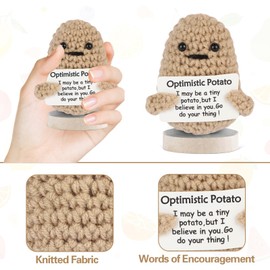 DAFURIET Mini Funny Crochet Doll with Card - 3 Inch Wool Potato for Cheer Up Gifts and Party Decorations
